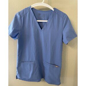 Figs Technical Scrub Top XS Blue Slim Catarina Shirt Medical Doctor Nurse Scrubs